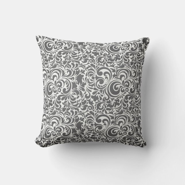GRAY-CREAM-SWIRLS CUSHION (Front)