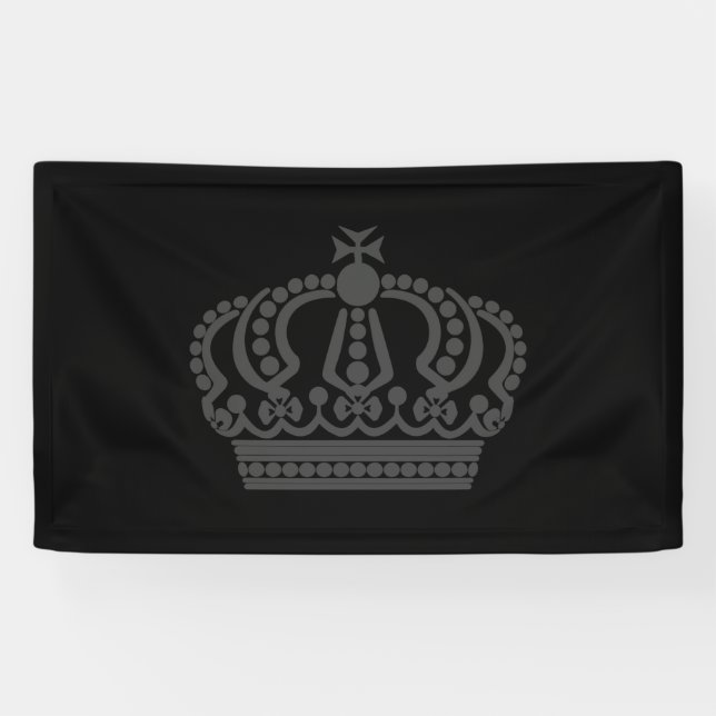 Gray crown with black background banner (Horizontal)