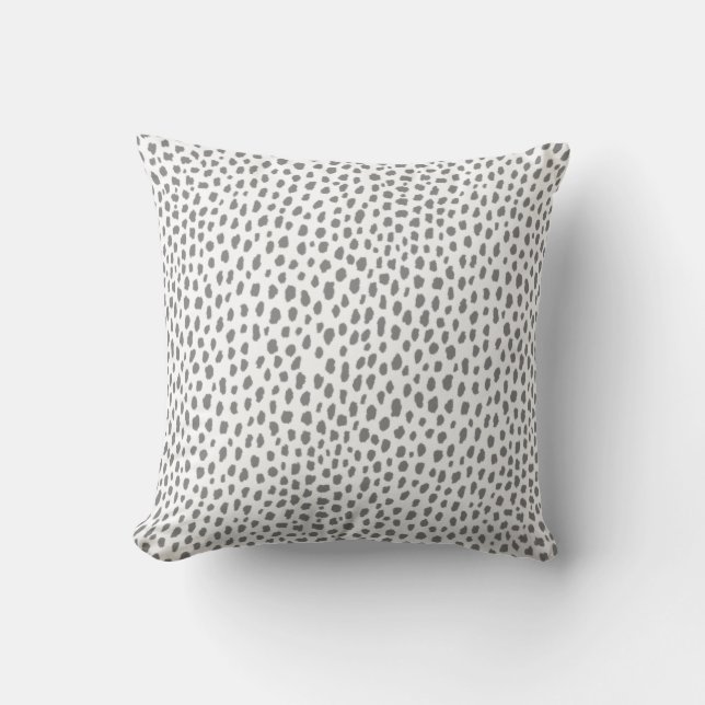 Gray Dalmatian Spots (gray/white) Cushion (Front)