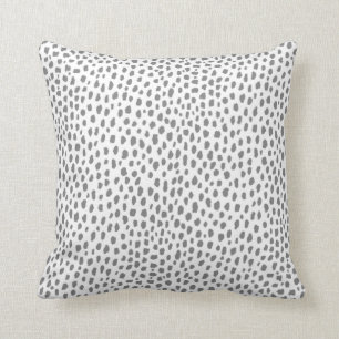 Gray Dalmatian Spots (gray/white) Cushion
