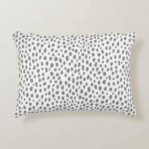 Gray Dalmatian Spots (gray/white) Decorative Cushion