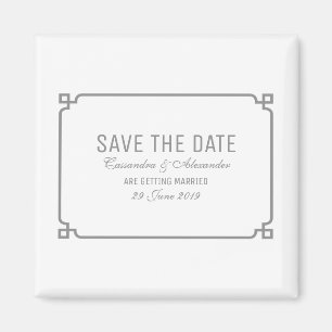 Gray Deco Chic Save the Date Magnet