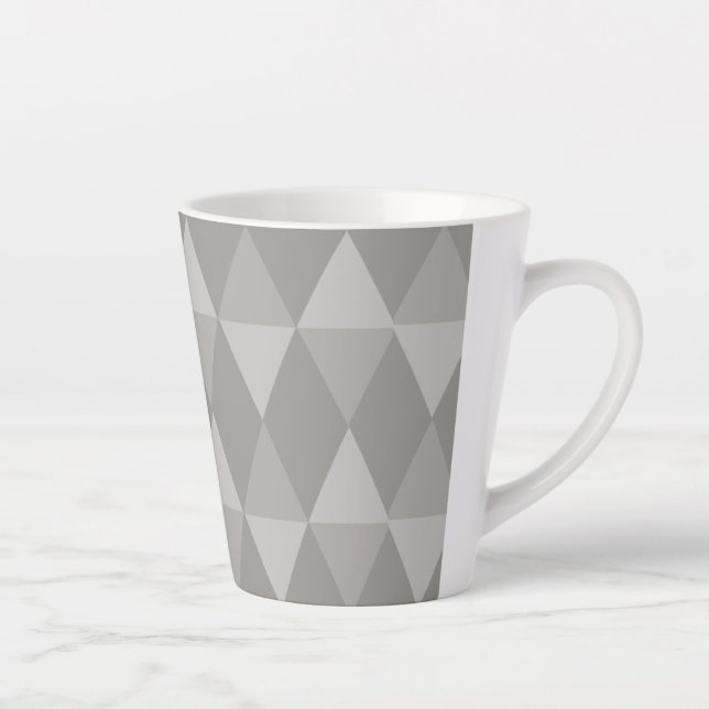 Gray Diamond Pattern Latte Mug (Right)