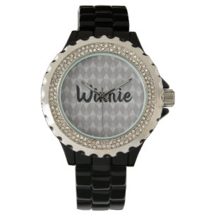 Gray Diamond Pattern Watch