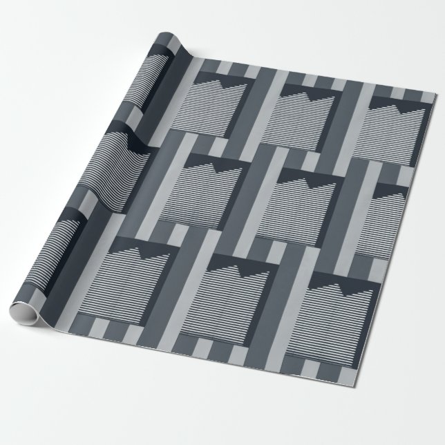 Gray digital wallpaper wrapping paper (Unrolled)