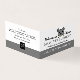 Gray Dog, Veterinarian, Veterinary Detailed Business Card