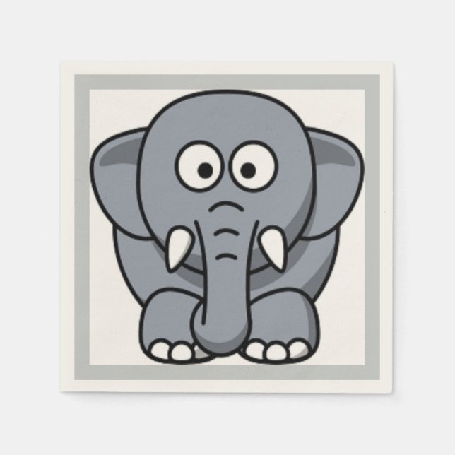 GRAY ELEPHANT NAPKIN (Front)