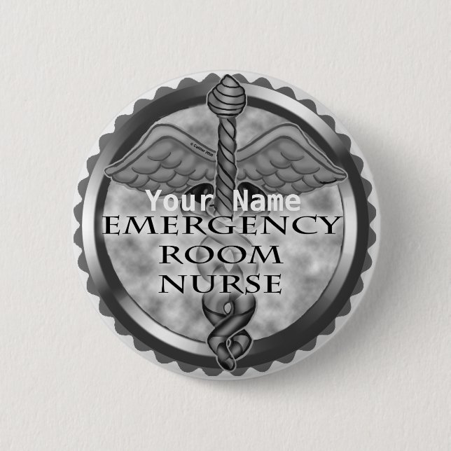 Gray ER Nurse 6 Cm Round Badge (Front)