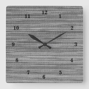 Gray Fabric Cloth 2 Square Wall Clock
