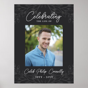 Gray Faint Greenery Celebrating Life Photo Poster