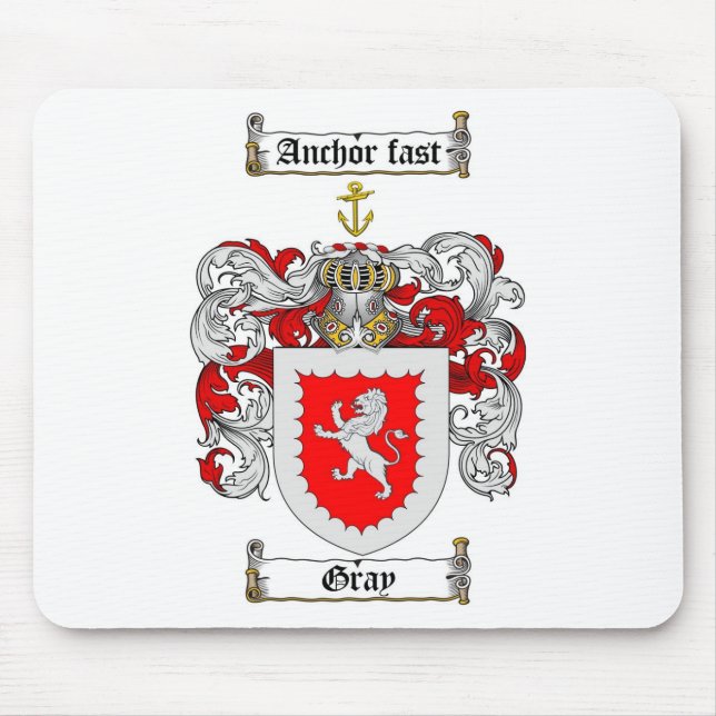 GRAY FAMILY CREST -  GRAY COAT OF ARMS MOUSE PAD (Front)