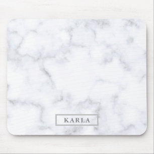 Gray faux marble texture background mouse pad