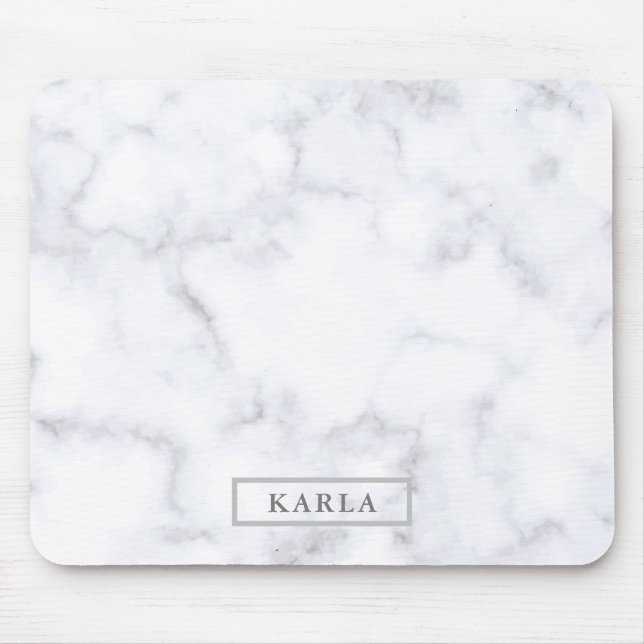Gray faux marble texture background mouse pad (Front)
