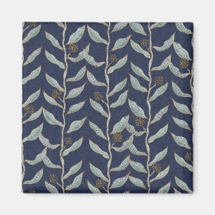 Gray floral vines magnet