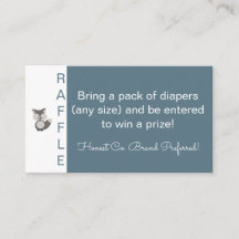 Gray Fox - Baby Shower Diaper Raffle Tickets Enclo