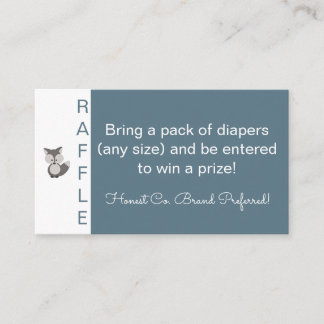 Gray Fox - Baby Shower Diaper Raffle Tickets Enclo Enclosure Card