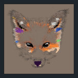 Gray Fox Pop Art Poster Print<br><div class="desc">features print of the pop art painting "Gray Fox Pop Art" by Scottish artist MWright.</div>