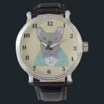 Gray French Bulldog Watch<br><div class="desc">gray french bulldog,  french bulldog,  frenchie,  gray frenchie,  formal attire,  formal,  victorian,  animal style,  contemporary,  anthropomorphism,  zoomorphic, </div>