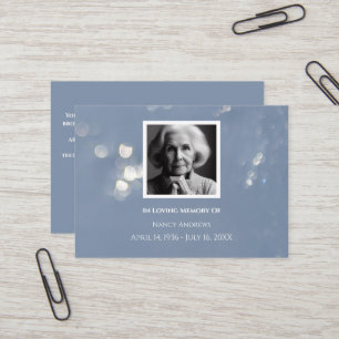 Gray Funeral Memorial From Family Thank you card 