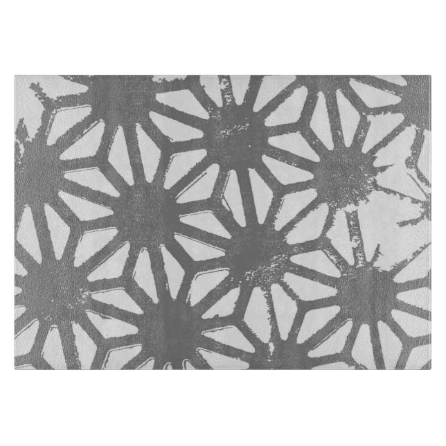 Gray geometric pattern cutting board (Front)