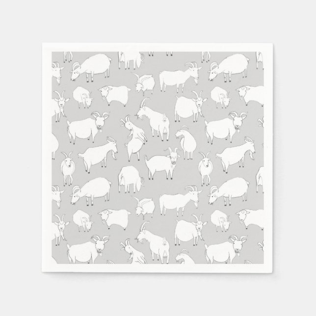 Gray Goats Playing Napkin (Front)