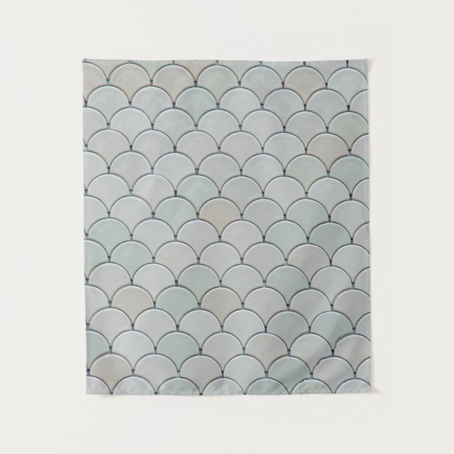Gray graphic textile tapestry (Front)