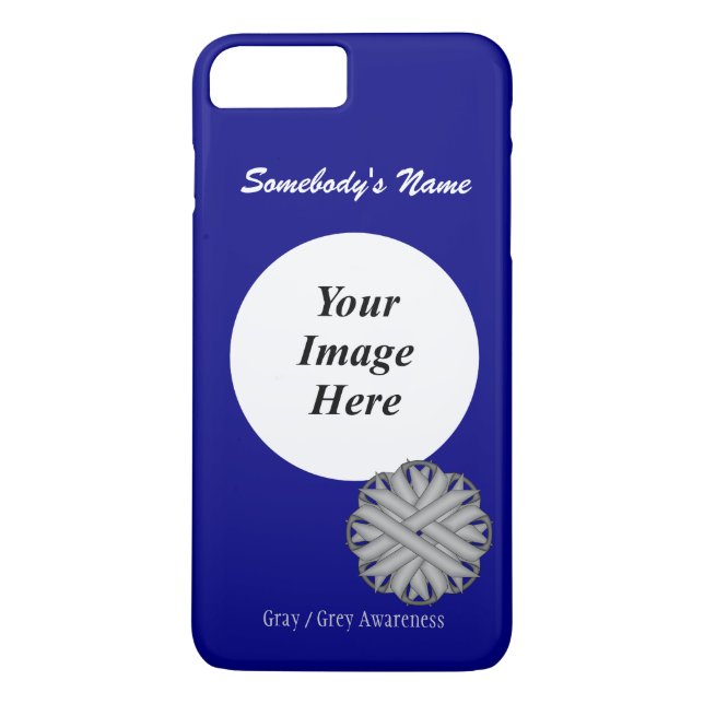 Gray/Gray Flower Ribbon Tmpl by Kenneth Yoncich Case-Mate iPhone Case (Back)