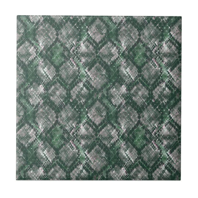 Gray, green imitation snake skin. ceramic tile (Front)