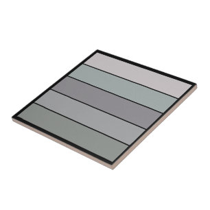 Gray Green With Black Stripes On Watercolor Paper Ceramic Tile