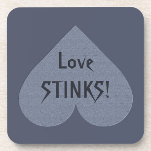 Gray Heart Anti-Valentine custom coasters