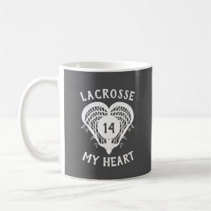 Gray Lacrosse My Heart Coffee Mug