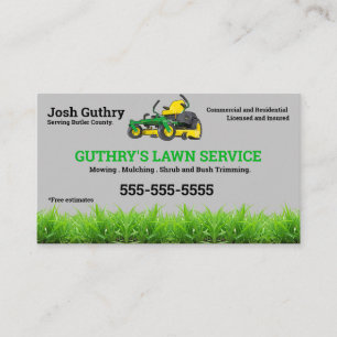 Gray Lawn Care Business Card