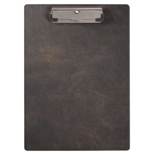 Gray leather  clipboard