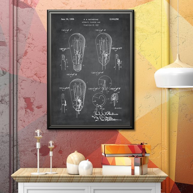 Gray | Light Bulb Patent Poster (Creator Uploaded)