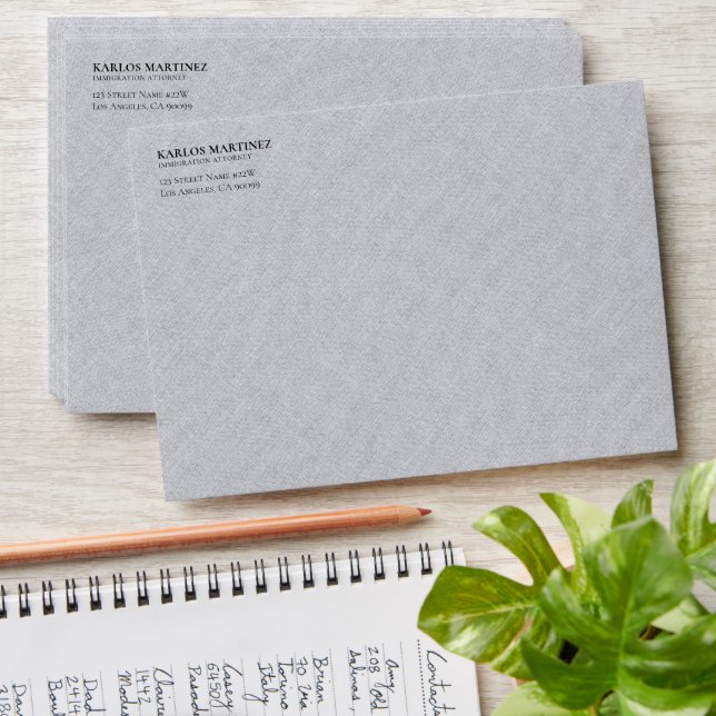Gray Linen Immigration Attorney Envelope (Stacked)