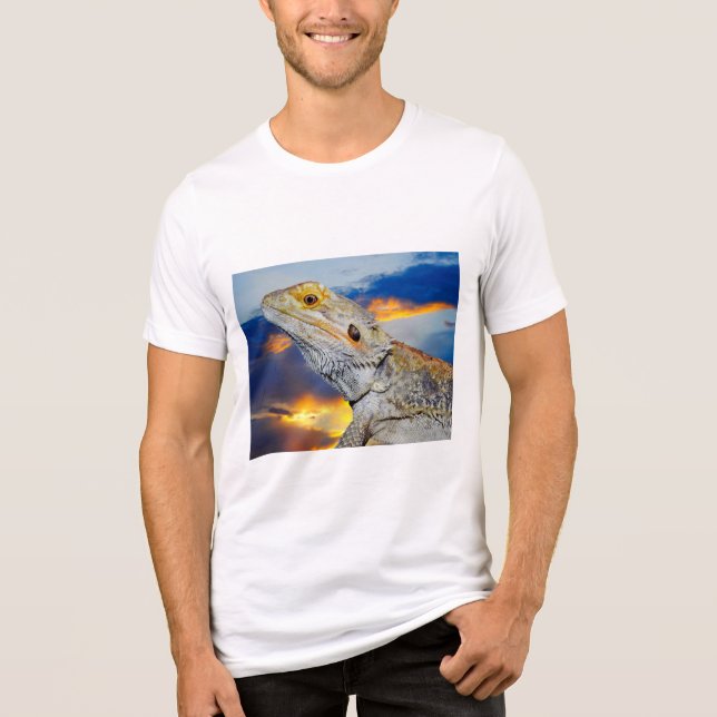 Gray Lizard at sunset Tri-Blend Shirt (Front)