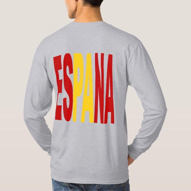 Gray long sleeve back T-shirt SPAIN (Back)