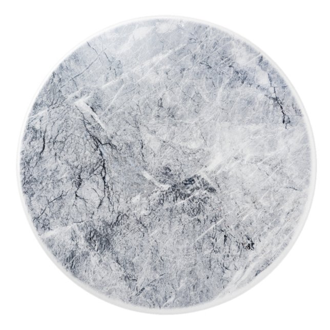 Gray marble with white drawer handle, door knob (Front)