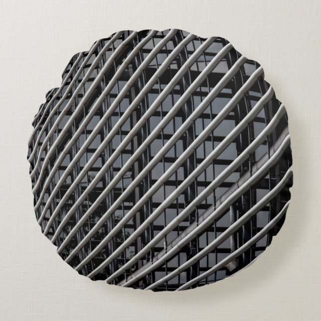 Gray metal frame round cushion (Front)
