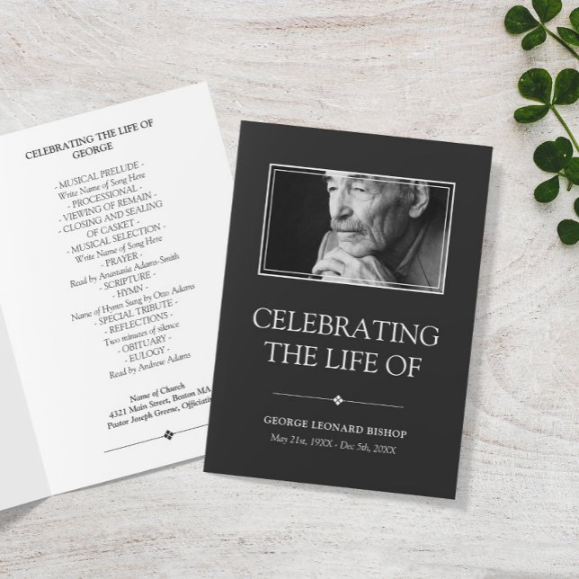 Gray Minimal Celebration of Life Funeral Program (Creator Uploaded)