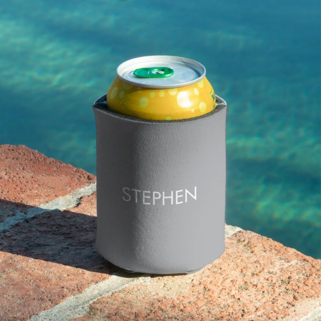 Gray minimalist custom name  can cooler (In Situ Pool)