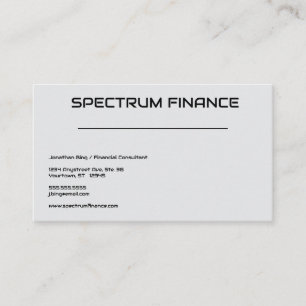 Gray Minimalist Finance Professional Adaptable Business Card