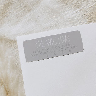 Gray Minimalist Return Address Labels