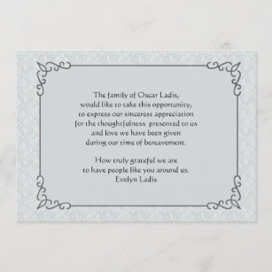 Gray Mist Bereavement Thank You Card