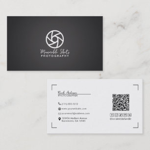 Gray Modern Minimal Logo Photographer  Business Card