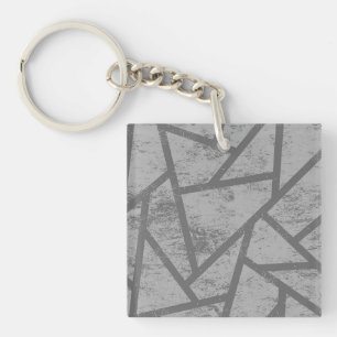 Gray mosaic pattern key ring