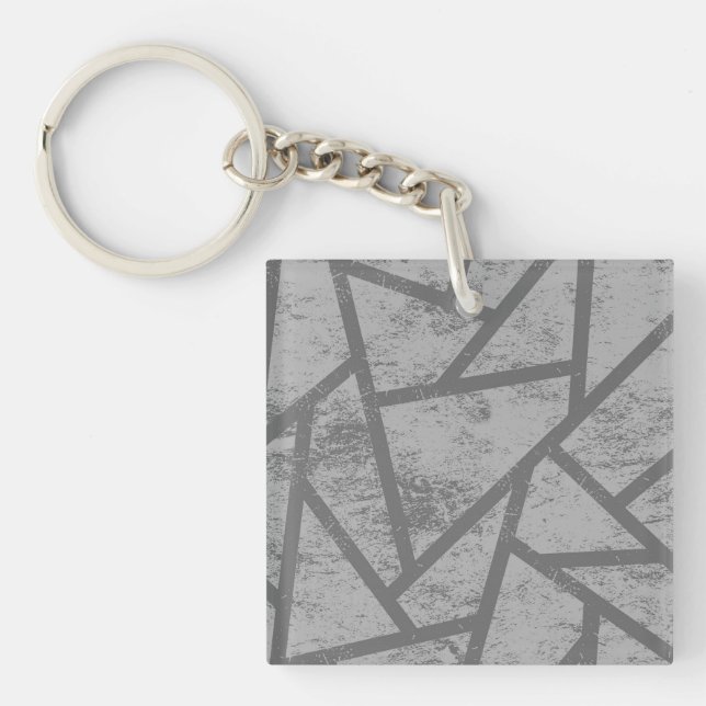 Gray mosaic pattern key ring (Front)