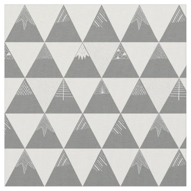 gray mountain triangles fabric (Close Up)