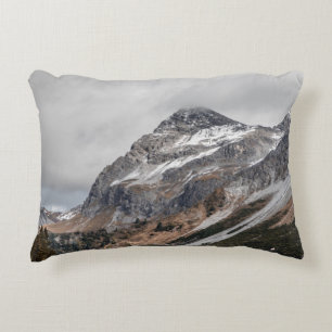GRAY MOUNTAINS WITH SNOW CAPPED SURROUNDED WITH TR DECORATIVE CUSHION