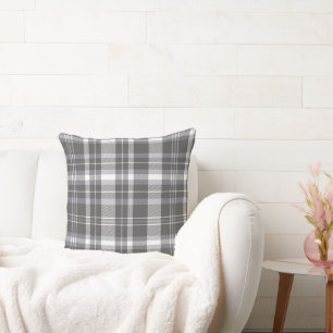 Gray Neutral plaid design Cushion